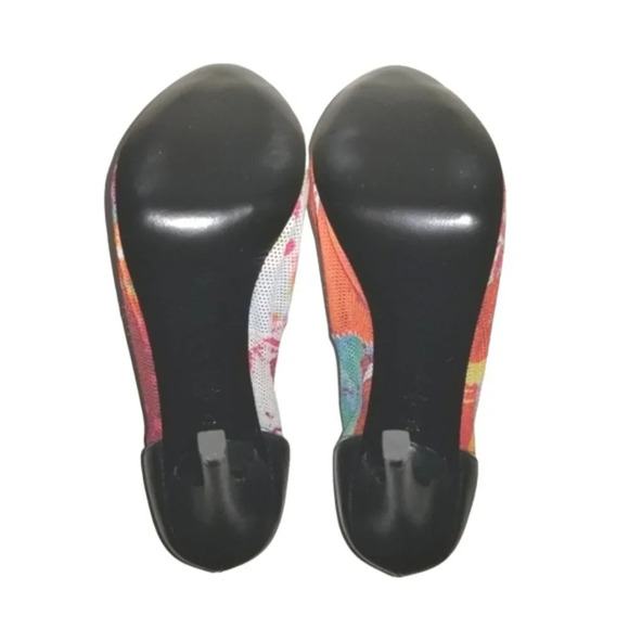 Report Signature 6.5 'Toluca' Y2K Colorful Paint Splatter Mesh Peep-Toe Pump - Picture 11 of 15